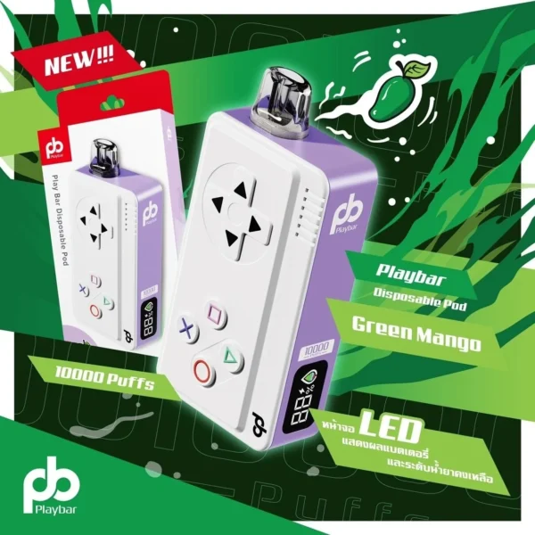 จำหน่ายบุหรี่ไฟฟ้า-พอต playbar-green apple