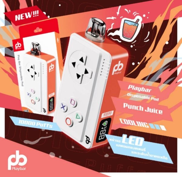 บุหรี่ไฟฟ้าใช้แล้วทิ้ง-playbar 10000-punch juice