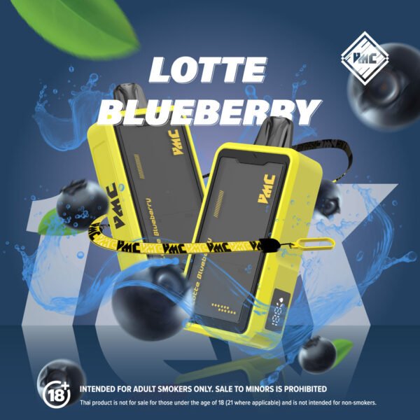 บุหรี่ไฟฟ้าเชียงใหม่-พอตใช้แล้วทิ้ง-vmc12k-lotte blueberry