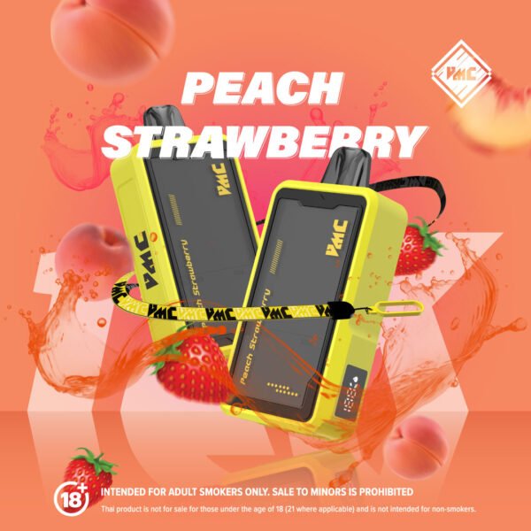 บุหรี่ไฟฟ้าเชียงใหม่-พอตใช้แล้วทิ้ง-vmc12k-peach strawberry