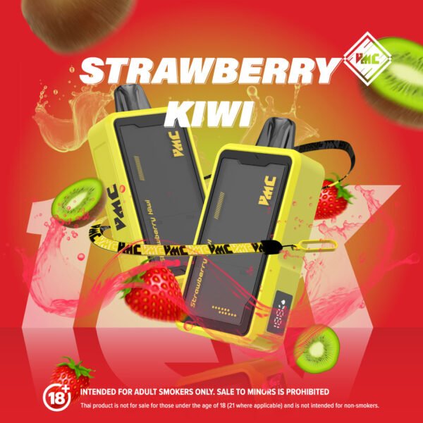 บุหรี่ไฟฟ้าเชียงใหม่-พอตใช้แล้วทิ้ง-vmc12k-strawberry kiwi