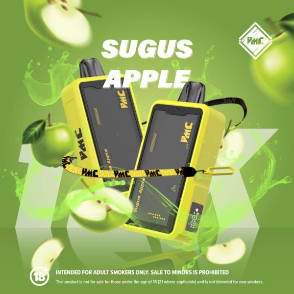 บุหรี่ไฟฟ้าเชียงใหม่-พอตใช้แล้วทิ้ง-vmc12k-sugus apple