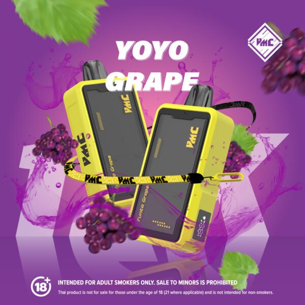 บุหรี่ไฟฟ้าเชียงใหม่-พอตใช้แล้วทิ้ง-vmc12k-yoyo grape